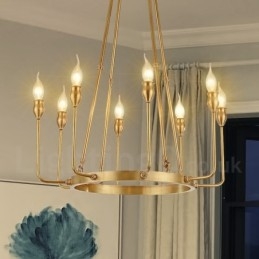 Πολυέλαιος 6 Light 8 Light Retro Rustic Πολυτελές ορειχάλκινο κρεμαστό φωτιστικό