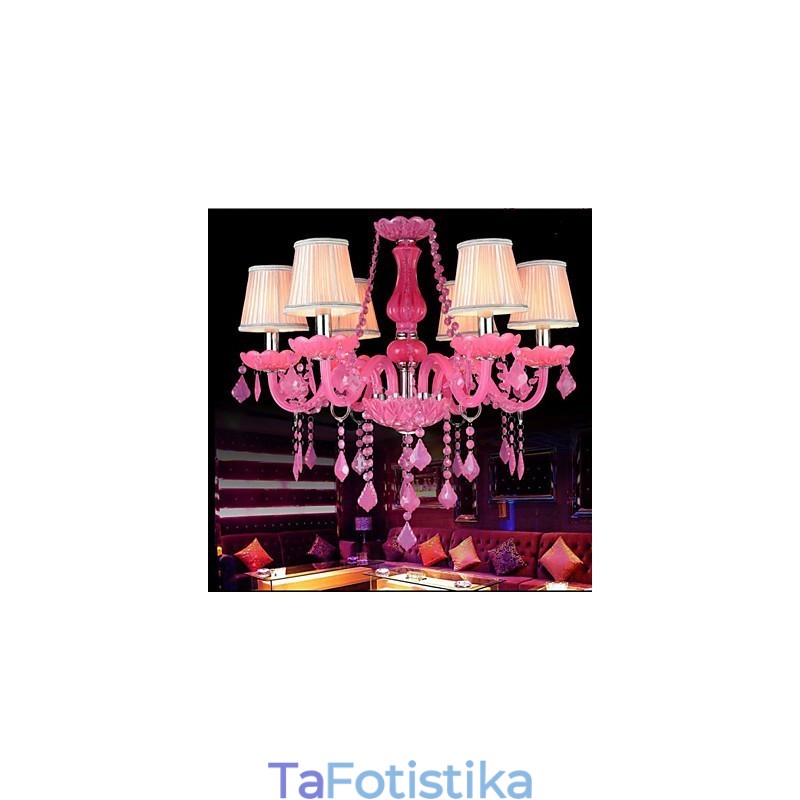 Φωτιστικό καφέ Project Light Κρυστάλλινο Κρεμαστό Φωτιστικό Ροζ Α