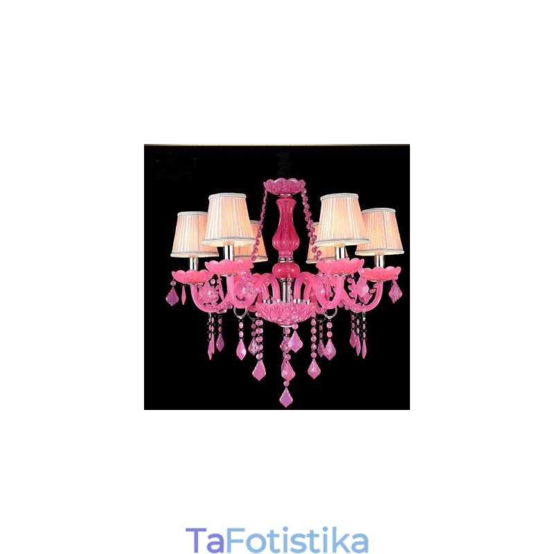 Φωτιστικό καφέ Project Light Κρυστάλλινο Κρεμαστό Φωτιστικό Ροζ Α