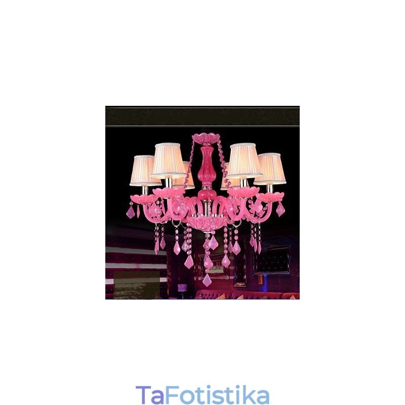 Φωτιστικό καφέ Project Light Κρυστάλλινο Κρεμαστό Φωτιστικό Ροζ Α
