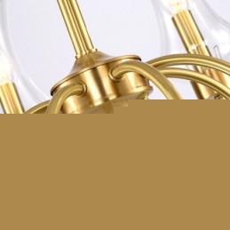 6 ελαφρύ ρετρό ρουστίκ πολυτελές ορειχάλκινο κρεμαστό φωτιστικό πολυέλαιος με γυάλινη σκιά