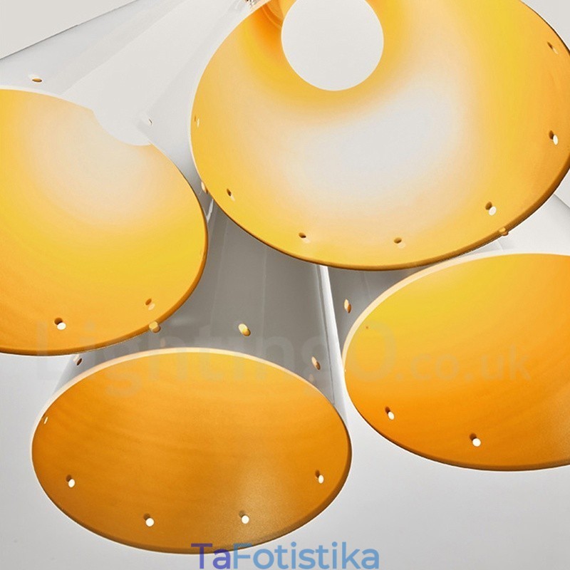 Πολυέλαιος κρεμαστός λαμπτήρας 4 ελαφρύ ρετρό ρουστίκ πολυτελές κράμα αλουμινίου με σκιά από κράμα αλουμινίου