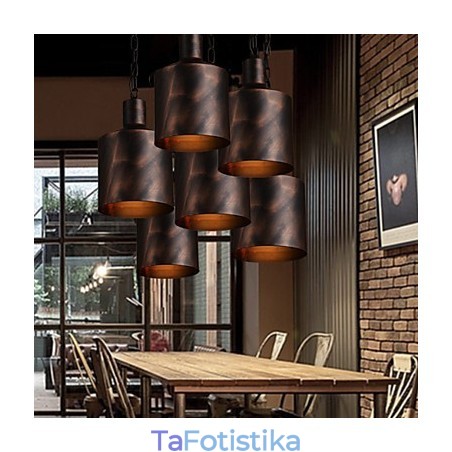 Chandelier Rustic Lodge Drum Μεταλλικό κρεμαστό φως Chandelier Rustic Lodge Drum Μεταλλικό κρεμαστό φως