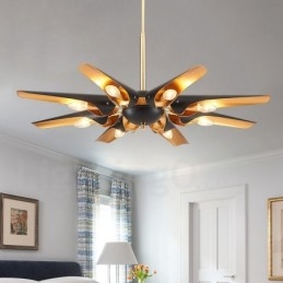 Πολυέλαιος κρεμαστός λαμπτήρας 8 ελαφρύ ρετρό ρουστίκ πολυτελές κράμα αλουμινίου με σκιά από κράμα αλουμινίου