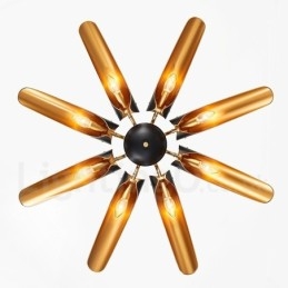 Πολυέλαιος κρεμαστός λαμπτήρας 8 ελαφρύ ρετρό ρουστίκ πολυτελές κράμα αλουμινίου με σκιά από κράμα αλουμινίου