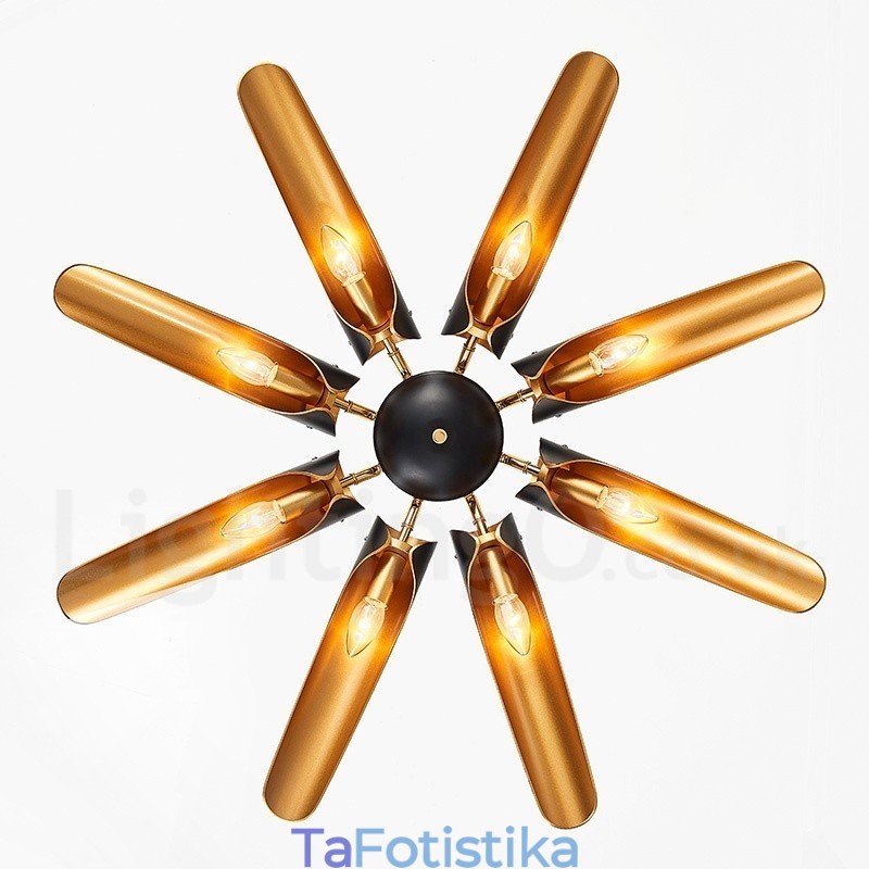 Πολυέλαιος κρεμαστός λαμπτήρας 8 ελαφρύ ρετρό ρουστίκ πολυτελές κράμα αλουμινίου με σκιά από κράμα αλουμινίου