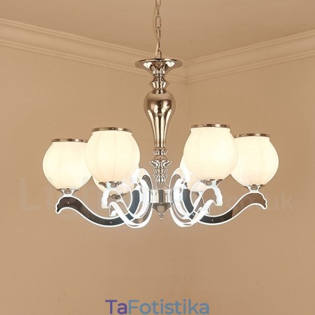 6 Light Modern Contemporary Πολυτελές κρεμαστό φωτιστικό πολυέλαιος με γυάλινη απόχρωση 6 Light Modern Contemporary Πολυτελές κρεμαστό φωτιστικό πολυέλαιος με γυάλινη απόχρωση