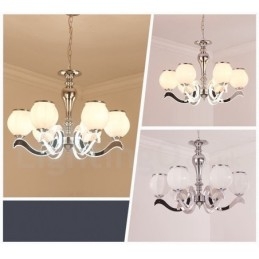 6 Light Modern Contemporary Πολυτελές κρεμαστό φωτιστικό πολυέλαιος με γυάλινη απόχρωση