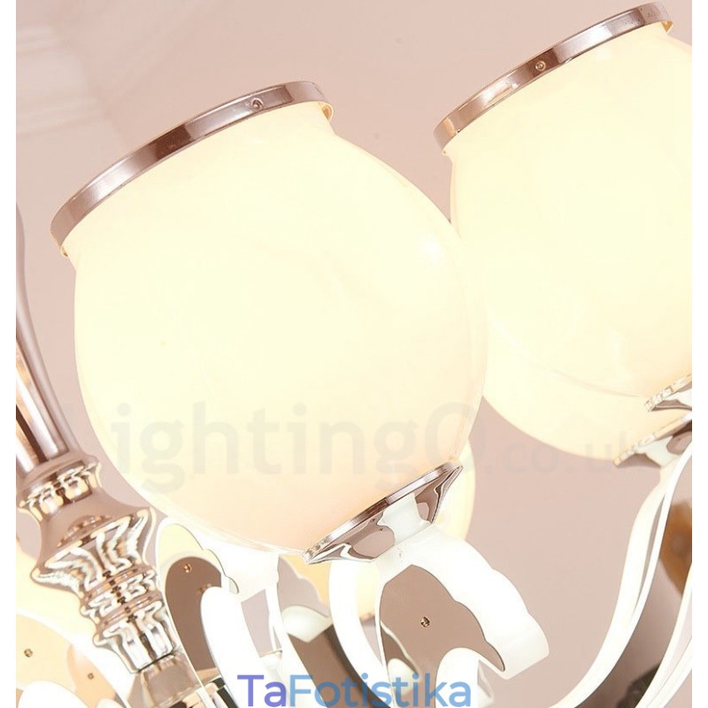 6 Light Modern Contemporary Πολυτελές κρεμαστό φωτιστικό πολυέλαιος με γυάλινη απόχρωση