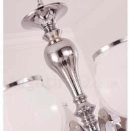 6 Light Modern Contemporary Πολυτελές κρεμαστό φωτιστικό πολυέλαιος με γυάλινη απόχρωση