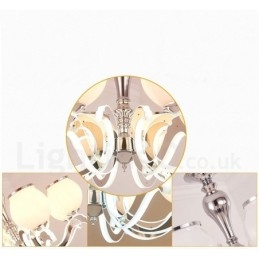 Πολυέλαιος 8 Light Modern Contemporary Κρεμαστό Φωτιστικό με Γυάλινη Σκιά
