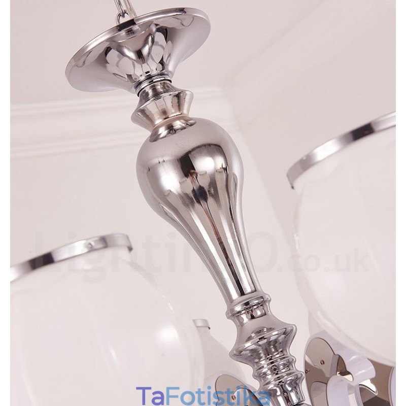 Πολυέλαιος 8 Light Modern Contemporary Κρεμαστό Φωτιστικό με Γυάλινη Σκιά