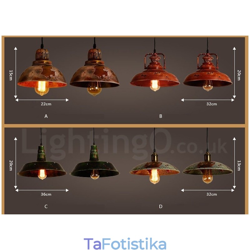 1 Light Rustic Lodge Retro Vintage Κρεμαστό Φωτιστικό Σοφίτα