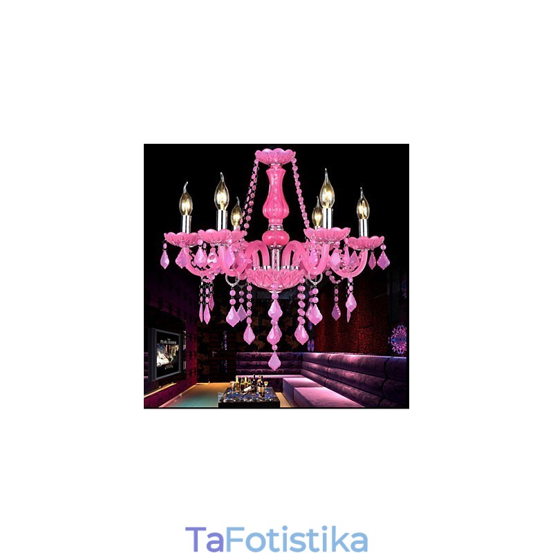 Φωτιστικό καφέ Project Light Κερί Κρυστάλλινο Κρεμαστό Φωτιστικό Ροζ