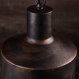 Chandelier Rustic Lodge Drum Μεταλλικό κρεμαστό φως