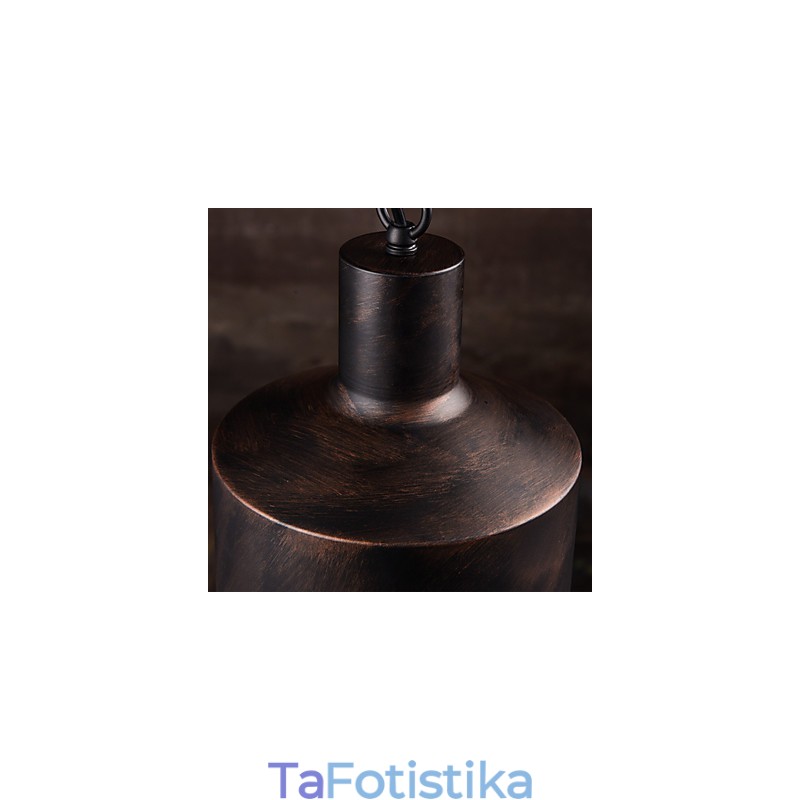 Chandelier Rustic Lodge Drum Μεταλλικό κρεμαστό φως