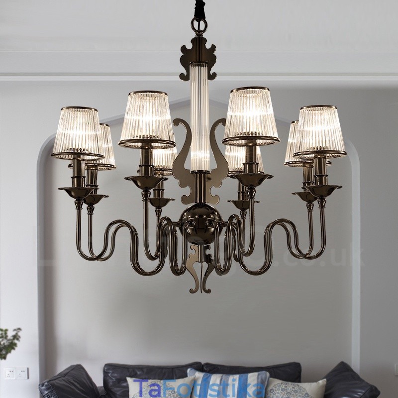 Μοντέρνος μοντέρνος πολυέλαιος 8 ελαφρού ατσάλι με ακρυλική απόχρωση