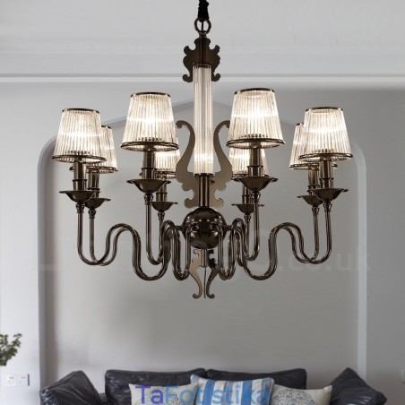 Μοντέρνος μοντέρνος πολυέλαιος 8 ελαφρού ατσάλι με ακρυλική απόχρωση