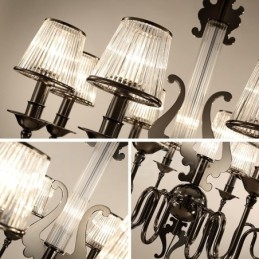 Μοντέρνος μοντέρνος πολυέλαιος 8 ελαφρού ατσάλι με ακρυλική απόχρωση