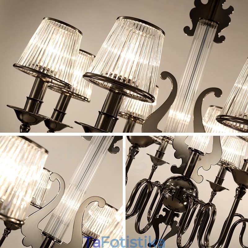 Μοντέρνος μοντέρνος πολυέλαιος 8 ελαφρού ατσάλι με ακρυλική απόχρωση