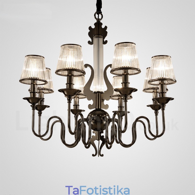 Μοντέρνος μοντέρνος πολυέλαιος 8 ελαφρού ατσάλι με ακρυλική απόχρωση