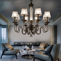 Μοντέρνος μοντέρνος πολυέλαιος 8 ελαφρού ατσάλι με ακρυλική απόχρωση