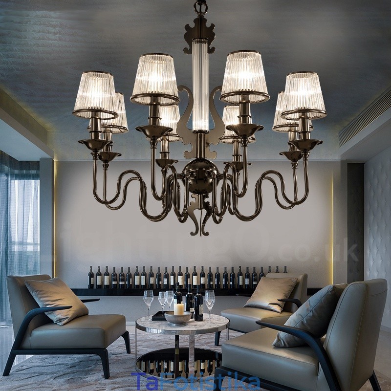 Μοντέρνος μοντέρνος πολυέλαιος 8 ελαφρού ατσάλι με ακρυλική απόχρωση