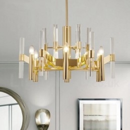 Μοντέρνος Σύγχρονος 8 Light Metal Πολυέλαιος με Κρυστάλλινη Απόχρωση