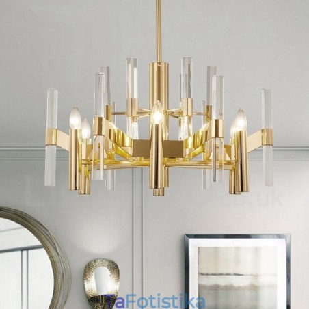Μοντέρνος Σύγχρονος 8 Light Metal Πολυέλαιος με Κρυστάλλινη Απόχρωση Μοντέρνος Σύγχρονος 8 Light Metal Πολυέλαιος με Κρυστάλλινη Απόχρωση