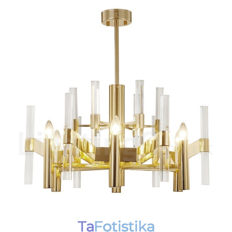 Μοντέρνος Σύγχρονος 8 Light Metal Πολυέλαιος με Κρυστάλλινη Απόχρωση