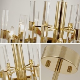 Μοντέρνος Σύγχρονος 8 Light Metal Πολυέλαιος με Κρυστάλλινη Απόχρωση