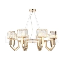 Μοντέρνο μοντέρνο 8 ελαφρύ ατσάλι κρεμαστό φωτιστικό με κρυστάλλινη απόχρωση