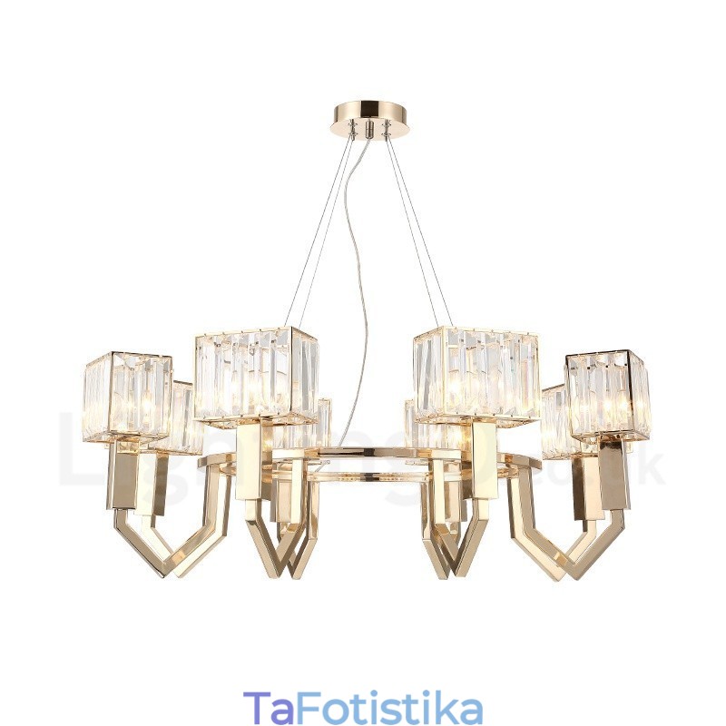 Μοντέρνο μοντέρνο 8 ελαφρύ ατσάλι κρεμαστό φωτιστικό με κρυστάλλινη απόχρωση