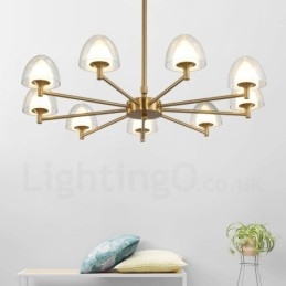 Μοντέρνος Σύγχρονος Πολυέλαιος 9 Light Metal με Ακρυλική Απόχρωση