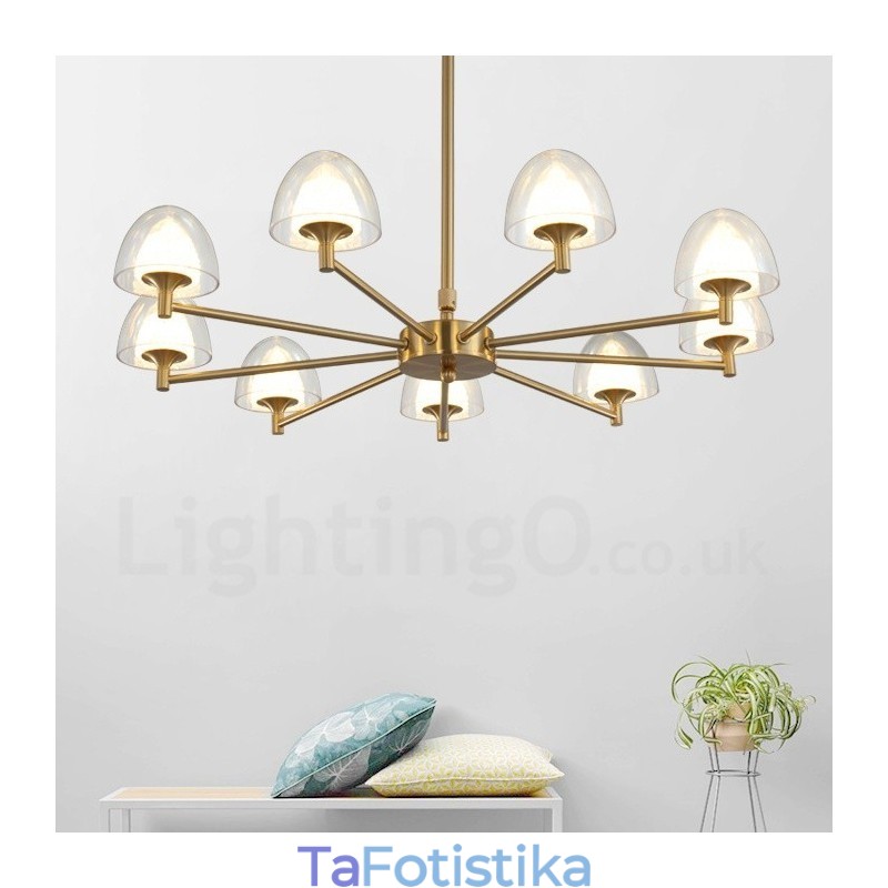 Μοντέρνος Σύγχρονος Πολυέλαιος 9 Light Metal με Ακρυλική Απόχρωση