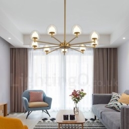 Μοντέρνος Σύγχρονος Πολυέλαιος 9 Light Metal με Ακρυλική Απόχρωση