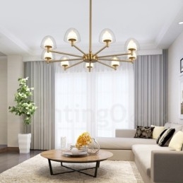 Μοντέρνος Σύγχρονος Πολυέλαιος 9 Light Metal με Ακρυλική Απόχρωση