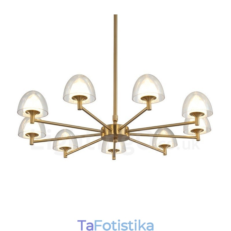 Μοντέρνος Σύγχρονος Πολυέλαιος 9 Light Metal με Ακρυλική Απόχρωση