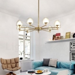 Μοντέρνος Σύγχρονος Πολυέλαιος 9 Light Metal με Ακρυλική Απόχρωση
