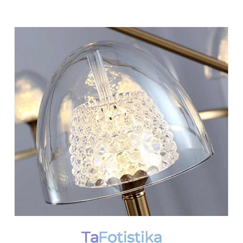 Μοντέρνος Σύγχρονος Πολυέλαιος 9 Light Metal με Ακρυλική Απόχρωση