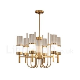 Rustic Lodge Modern Contemporary 6 Light Steel Πολυέλαιος με Γυάλινη Απόχρωση