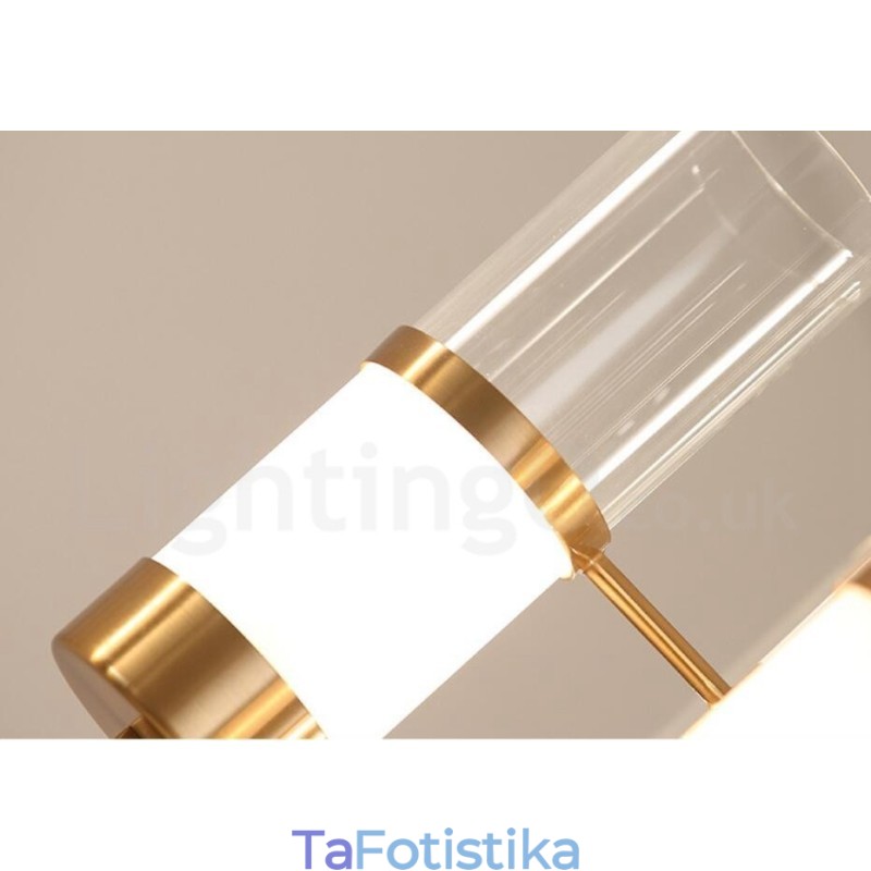 Rustic Lodge Modern Contemporary 6 Light Steel Πολυέλαιος με Γυάλινη Απόχρωση