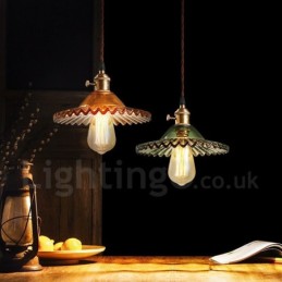 Κρεμαστό φωτιστικό Rustic Lodge Retro 1 Light Steel με γυάλινη απόχρωση
