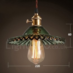 Κρεμαστό φωτιστικό Rustic Lodge Retro 1 Light Steel με γυάλινη απόχρωση