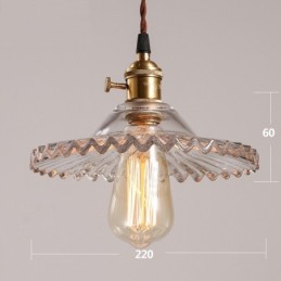 Κρεμαστό φωτιστικό Rustic Lodge Retro 1 Light Steel με γυάλινη απόχρωση