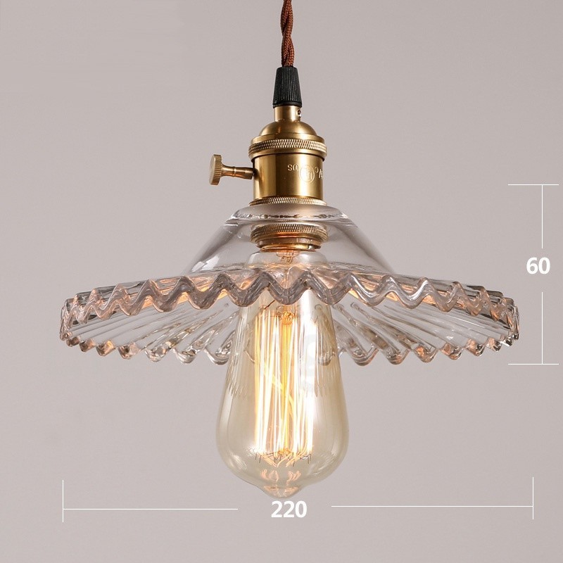 Κρεμαστό φωτιστικό Rustic Lodge Retro 1 Light Steel με γυάλινη απόχρωση