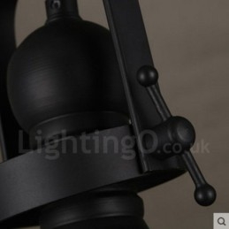 Retro 1 Light Steel Κρεμαστό Φωτιστικό με Γυάλινη Σκιά