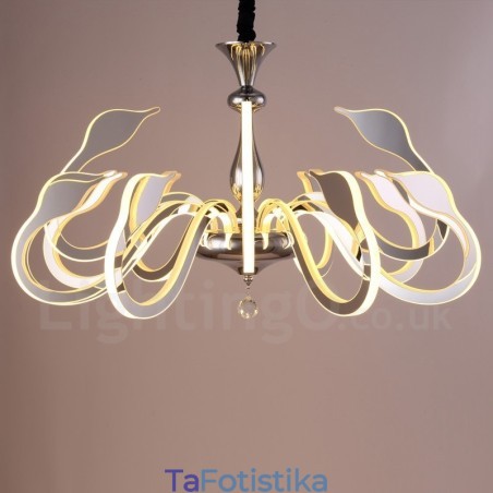 Dimmable Modern Contemporary Πολυέλαιος 12 Light Steel με Ακρυλική Απόχρωση Dimmable Modern Contemporary Πολυέλαιος 12 Light Steel με Ακρυλική Απόχρωση