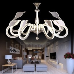 Dimmable Modern Contemporary Πολυέλαιος 12 Light Steel με Ακρυλική Απόχρωση