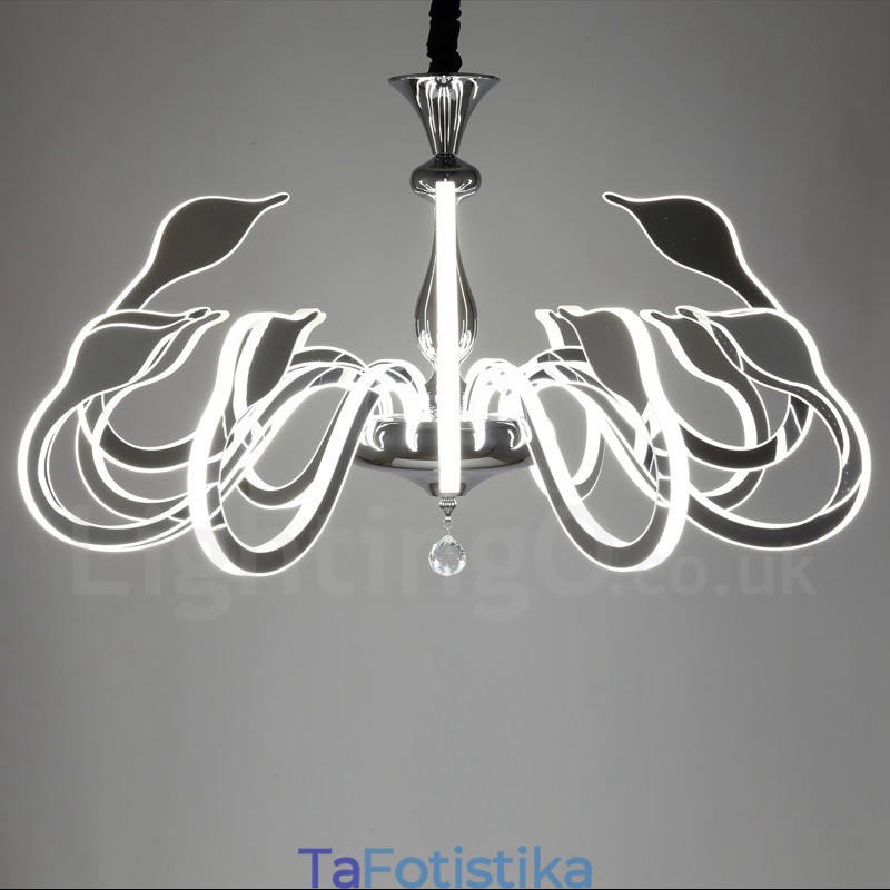 Dimmable Modern Contemporary Πολυέλαιος 12 Light Steel με Ακρυλική Απόχρωση